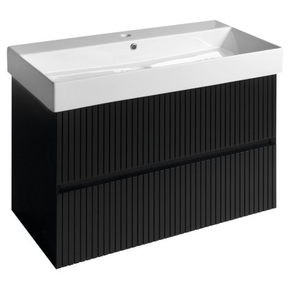 Sapho, dulap lavoar FILENA 82x51,5x43cm, bandă neagră mată, FID1285BS