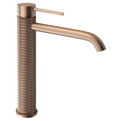 Sapho, baterie de lavoar FLAWO înaltă fără priză, auriu roz, mat, FR678G