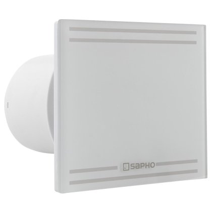 Sapho, GLASS ventilator baie axial, 8W, teava 100mm, timer, alb, GS102