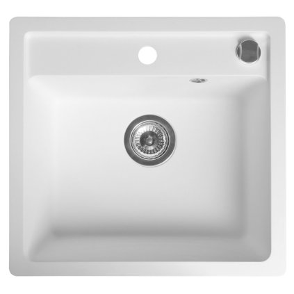 Sapho, Chiuveta mono incorporabila granit, 53x50 cm, alb, GR1031