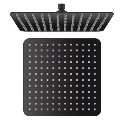 Sapho, duș de cap, 300x300x60mm, negru mat/oțel inoxidabil, SL101