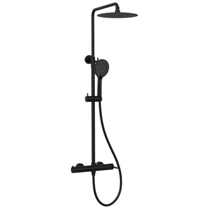 Sapho, coloana de dus ICONIC cu baterie cu maneta, negru mat, AF139B