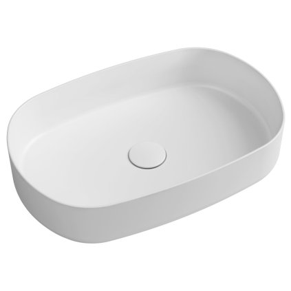 Sapho, chiuveta ceramica blat INFINITY OVAL, 55x36 cm, alb mat, 10NF65055-2L