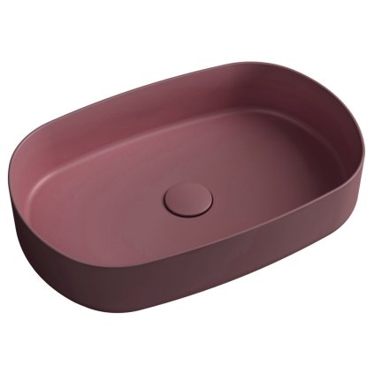 Sapho, chiuvetă ceramică blat INFINITY OVAL, 55x36 cm, roșu maro mat, 10NF65055-2R