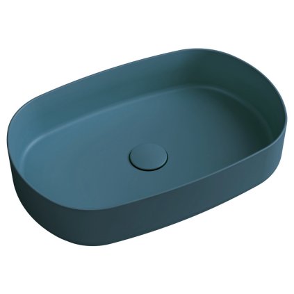 Sapho, chiuveta ceramica blat INFINITY OVAL, 55x36 cm, verde petrol mat, 10NF65055-2P
