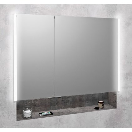 Sapho, galerie încasabilă INTEGRA cu iluminare LED, 85x70cm, IN085