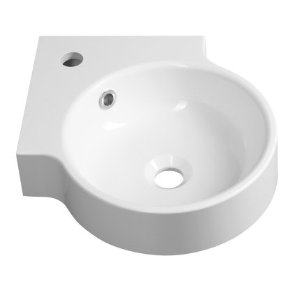 Sapho, lavoar coltar KAORI 38x38cm, marmura turnata, alb, KR038