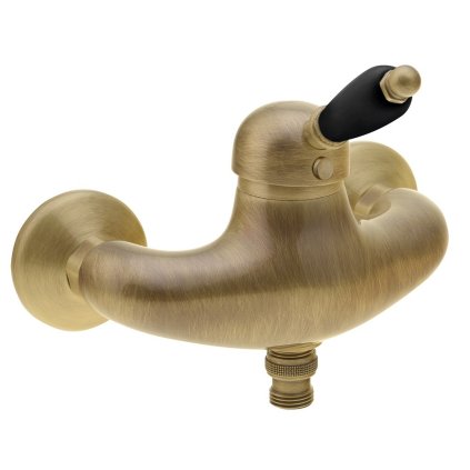 Sapho, baterie de duș KIRKÉ BLACK de perete, mâner negru, bronz, KI11NB