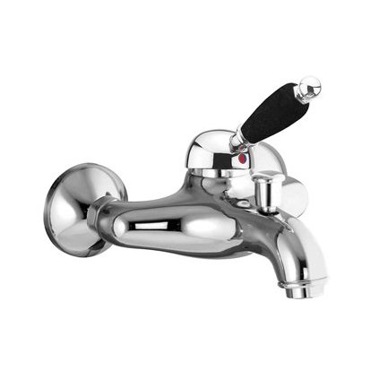 Sapho, baterie de baie de perete KIRKÉ BLACK, mâner negru, crom, KI10NC