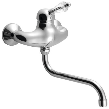 Sapho, baterie de perete KIRKÉ CRYSTAL, pârghie de cristal, crom, KI15KC