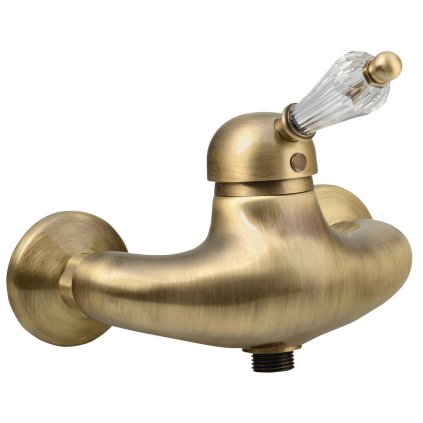Sapho, baterie de duș KIRKÉ CRYSTAL montată pe perete, pârghie din cristal, bronz, KI11KB