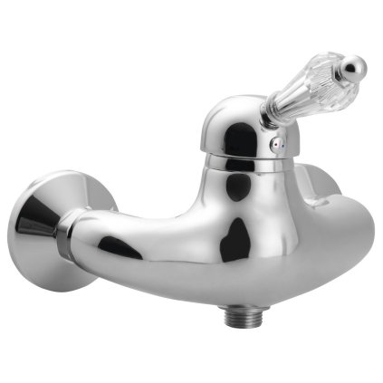 Sapho, baterie de duș KIRKÉ CRYSTAL de perete, mâner din cristal, crom, KI11KC