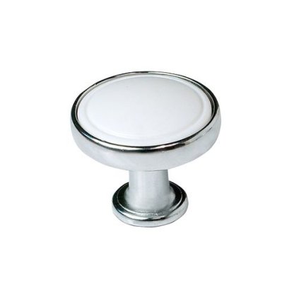 Sapho, Mâner metalic dia.30mm, crom/alb, 12310