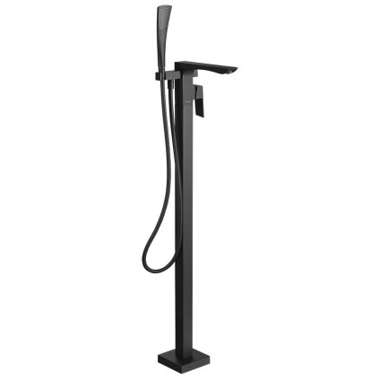 Sapho, baterie de baie LATUS cu racord la podea, mat negru, 1102-10B