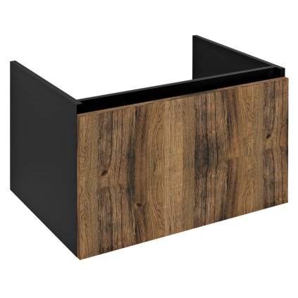 Sapho, dulap pentru lavoar LOREA 70x44x51,2cm, 1x sertar, stejar collingwood/negru mat, LE070-1935