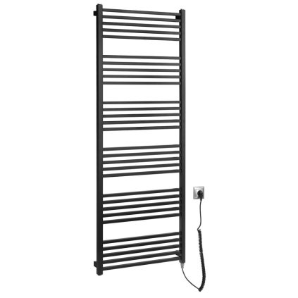 Sapho, element de încălzire electric METRO-E, drept, 600x1620 mm, 800 W, negru mat, ME616B