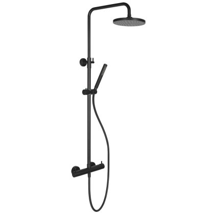 Sapho, coloana de dus MIA cu maneta cu robinet, rotunda, neagra mat, MA139B