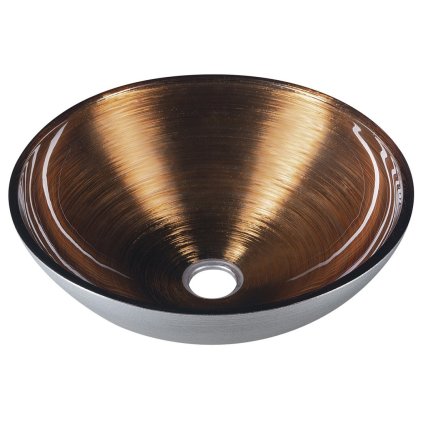 Sapho, chiuveta de blat din sticla MURANO WENGE, diametru 40cm, cupru/argintiu, AL5318-66