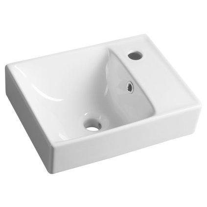 Sapho, Chiuveta ceramica NUALI 40x30 cm, dreapta, alb, TU0128