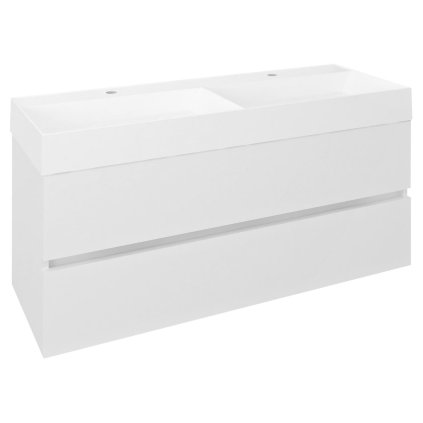 Sapho, dulap lavoar ODETTA 118x50x43,5cm, alb lucios, DT120-3030