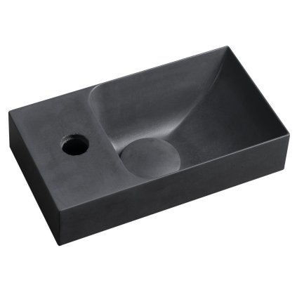Sapho, chiuveta din beton PICCOLINO 30,8x17cm, robinet stanga, antracit, PK30016