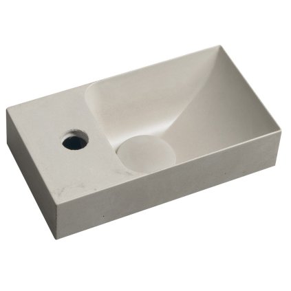 Sapho, chiuveta din beton PICCOLINO 30,8x17cm, robinet stanga, nisip, PK30014
