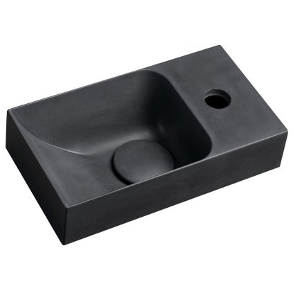 Sapho, chiuveta din beton PICCOLINO 30,8x17cm, robinet dreapta, antracit, PK30516