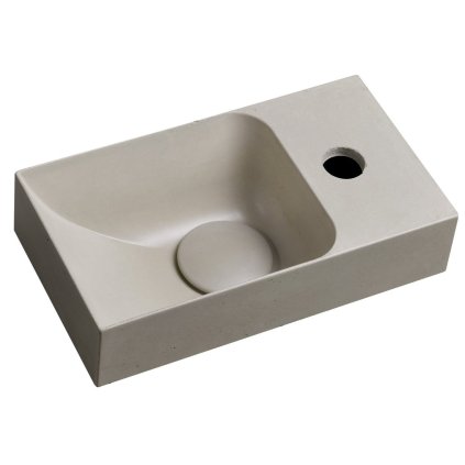 Sapho, chiuveta din beton PICCOLINO 30,8x17cm, robinet dreapta, nisip, PK30514