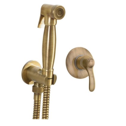 Sapho, Baterie ascunsă cu spray pentru bideu Retro, bronz, KI41B-01