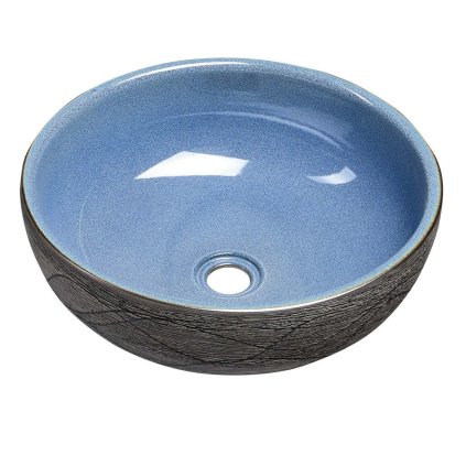 Sapho, chiuveta ceramica PRIORI, diametru 41cm, 15cm, albastru/gri, PI020