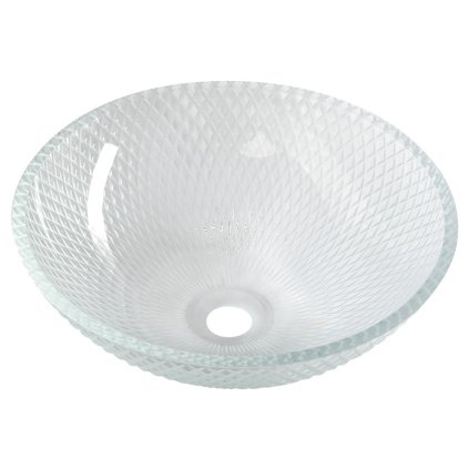 Sapho, chiuvetă gravată pe sticlă PUKETA, diametru 42 cm, transparent, TY165
