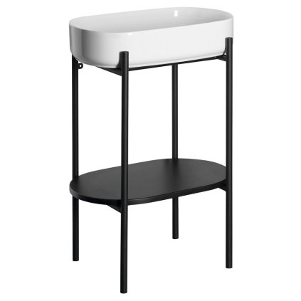 Sapho, piedestal PUNO cu chiuveta 550x860x360mm, negru, SKA570-2-01