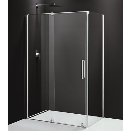 Sapho, paravan de duș dreptunghiular ROLLS LINE 1100x800 mm, versiune L/R, sticlă transparentă