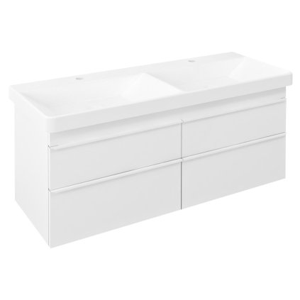 Sapho, dulap chiuveta dubla SITIA 116x50x44,1cm, 4x sertare, alb mat, SI120-3131