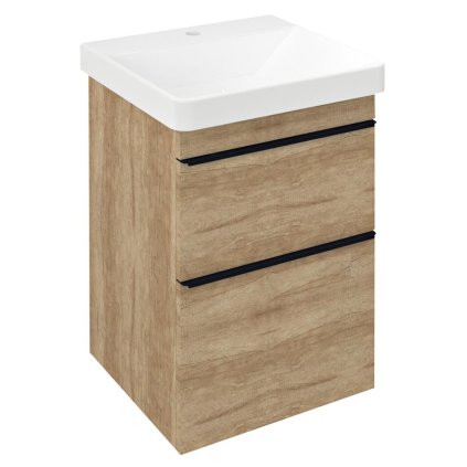Sapho, dulap lavoar SITIA 46,4x70x43,4cm, 2x sertare, stejar Alabama, SI050-2222