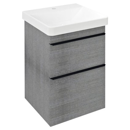 Sapho, dulap lavoar SITIA 46,4x70x44,2cm, 2x sertare, stejar argintiu, SI050-1111