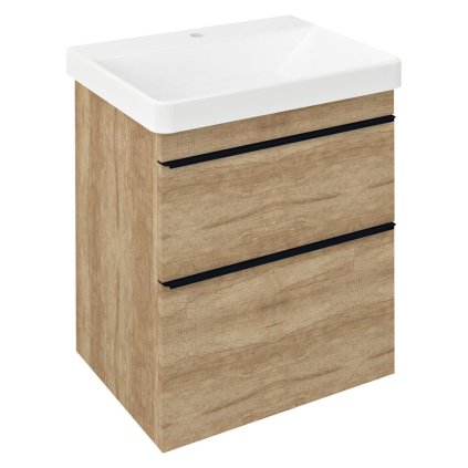 Sapho, dulap chiuveta SITIA 56,4x70x43,4cm, 2x sertare, stejar Alabama, SI060-2222