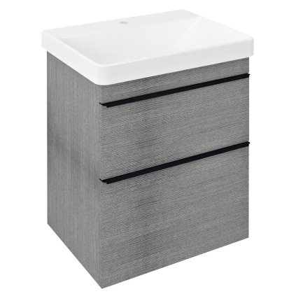 Sapho, dulap lavoar SITIA 56,4x70x44,2cm, 2x sertare, stejar argintiu, SI060-1111