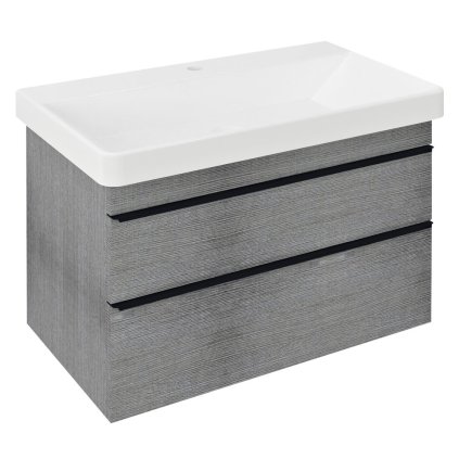 Sapho, dulap lavoar SITIA 75,6x50x44,2cm, 2x sertare, stejar argintiu, SI080-1111