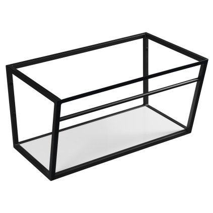 Sapho, SKA Construcție sub chiuvetă 750x400x460mm, mat negru, cu raft MDF alb, SKA102