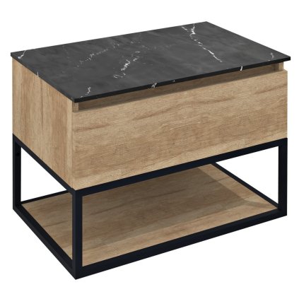 Sapho, dulap lavoar SKARA 70x50x45cm, negru mat/stejar alabama, CG005-2222