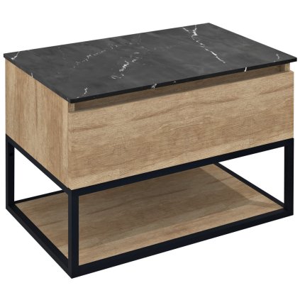Sapho, dulap lavoar SKARA 80x50x45cm, negru mat/stejar alabama, CG008-2222