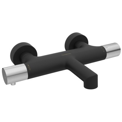 Sapho, baterie SOLARIS de perete pentru baie, negru mat/crom, WD010BC