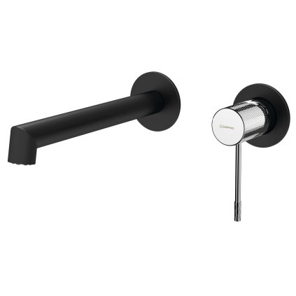 Sapho, baterie de lavoar ascuns SOLARIS cu două elemente, negru mat/crom, WD008BC