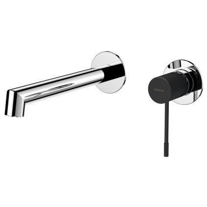 Sapho, baterie de chiuvetă ascunsă cu două elemente SOLARIS, crom-negru, WD008CB