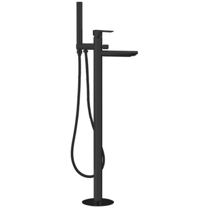 Sapho, baterie SPY pentru baie cu racord la pardoseală, negru mat, PY21/15