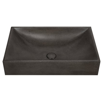 Sapho, chiuveta din beton TARANT cu evacuare, 58x36cm, granit negru, AR471