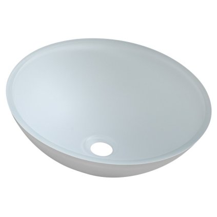 Sapho, chiuvetă din sticlă gravată TELICA, diametru 42 cm, alb, TY181W