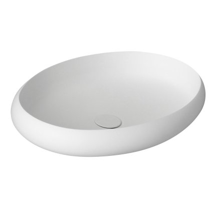 Sapho, lavoar THIN oval 600x400x112mm, pe blat, alb mat, WN213