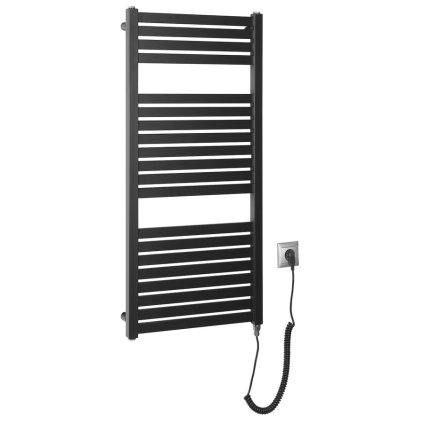 Sapho, element electric de încălzire TONDI-E, drept, 450x970 mm, 300W, negru mat